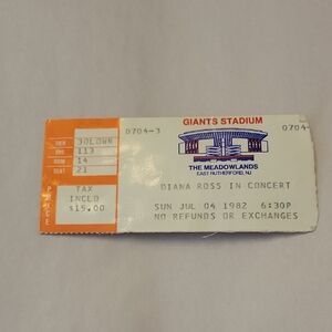 Vintage Concert Ticket - Giants Stadium